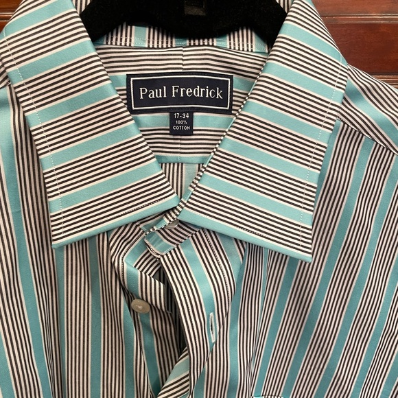 Men’s Paul Fredrick 17-34 dress shirt. Monogrammed  worn once. - Picture 6 of 6